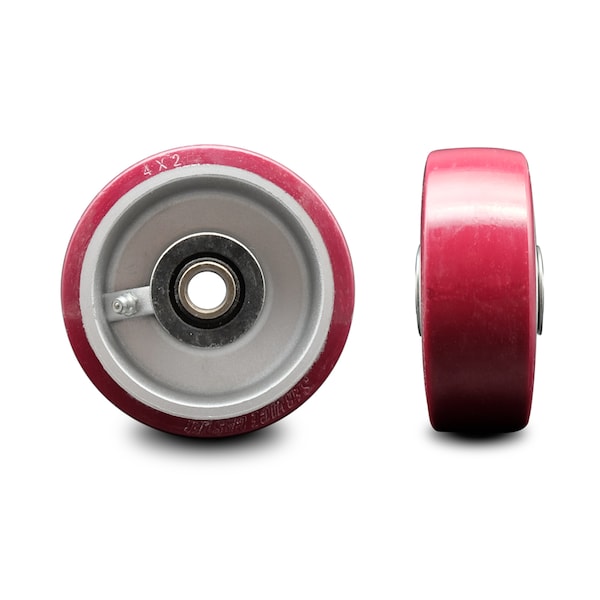 SCC-4" Poly on Aluminum Wheel Only w/Roller Bearing - 1/2" Bore-800 lbs Capacity